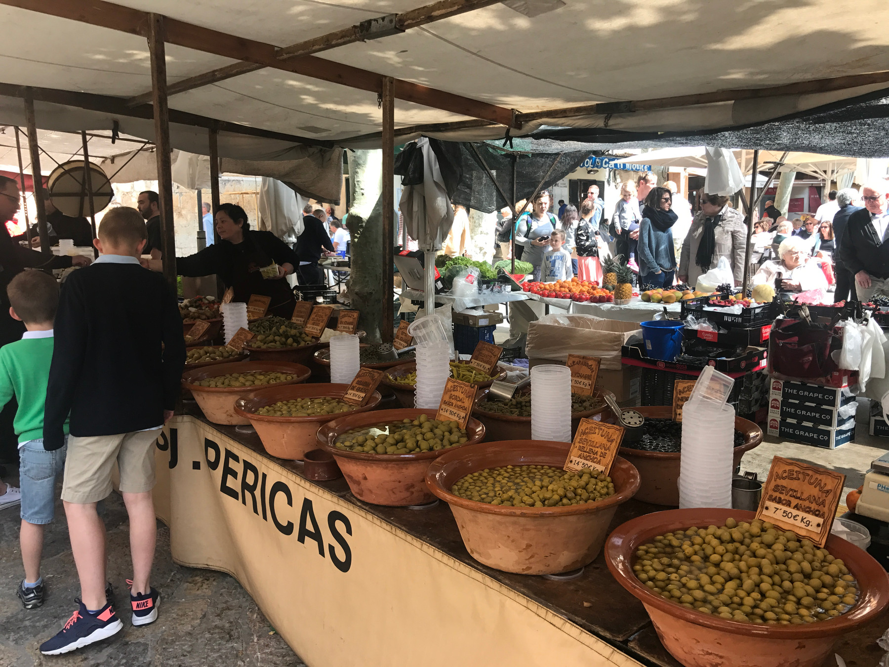 Stalls at Pollença market