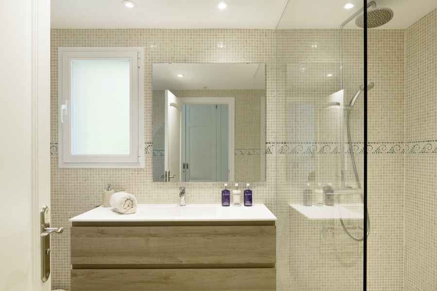 An en-suite bathroom with walk-in shower