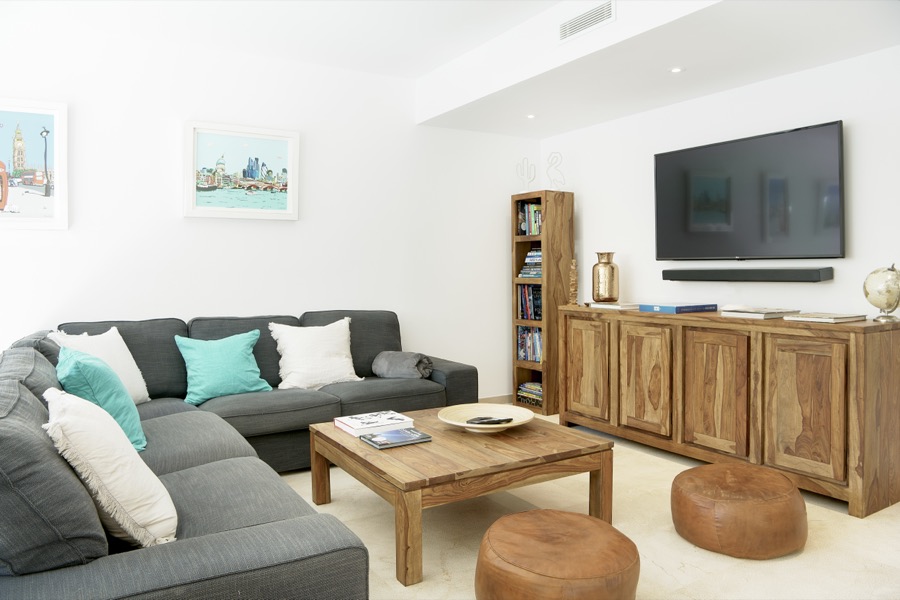 The snug with corner sofa and television